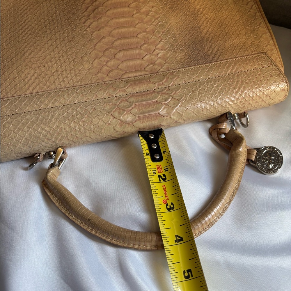 Brahmin Beige Python-Embossed Top-Handle Satchel - Picture 14 of 14